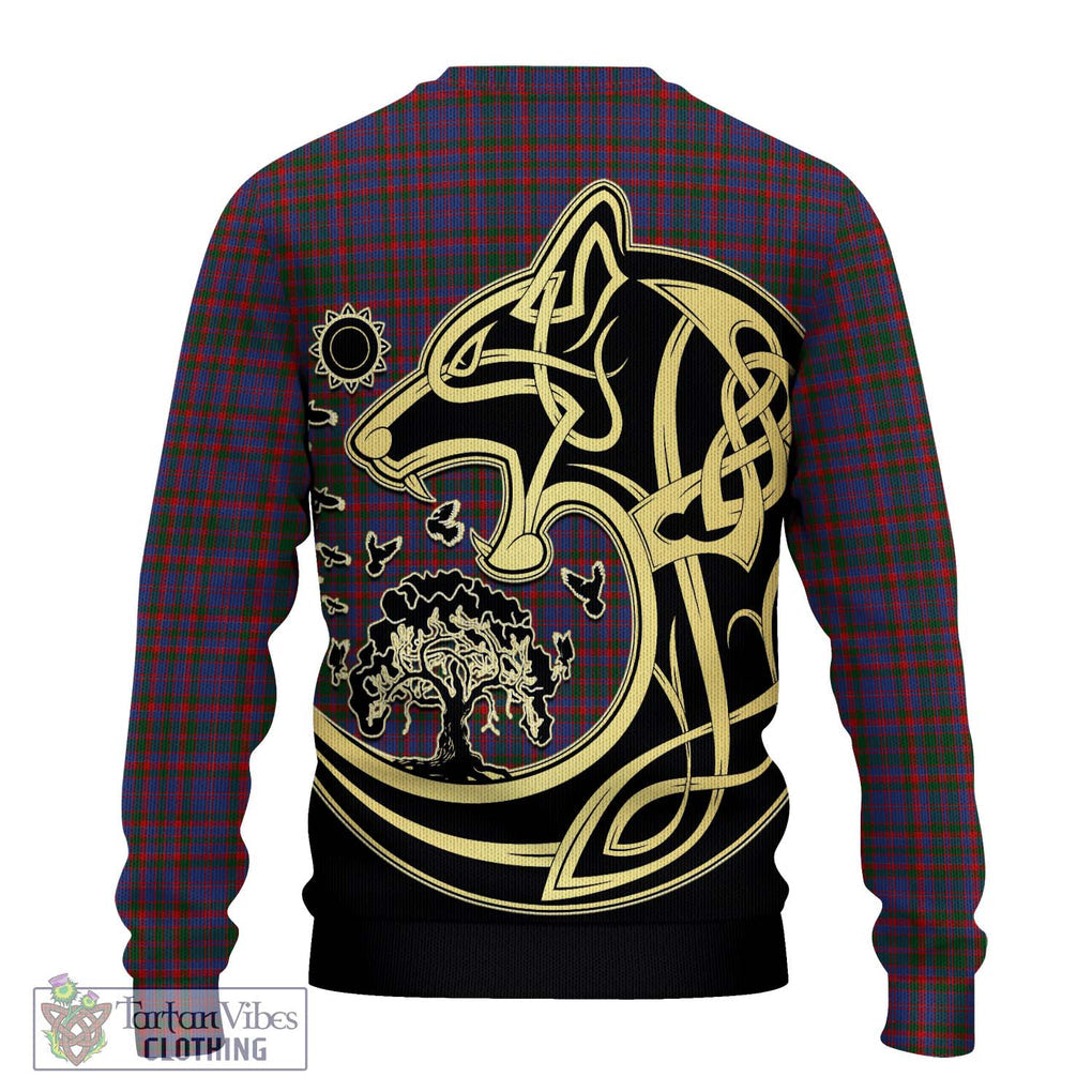 Cumming Tartan Knitted Sweater with Family Crest Celtic Wolf Style - Tartan Vibes Clothing