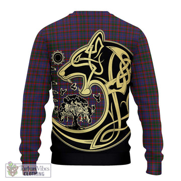 Cumming Tartan Knitted Sweater with Family Crest Celtic Wolf Style - Tartan Vibes Clothing