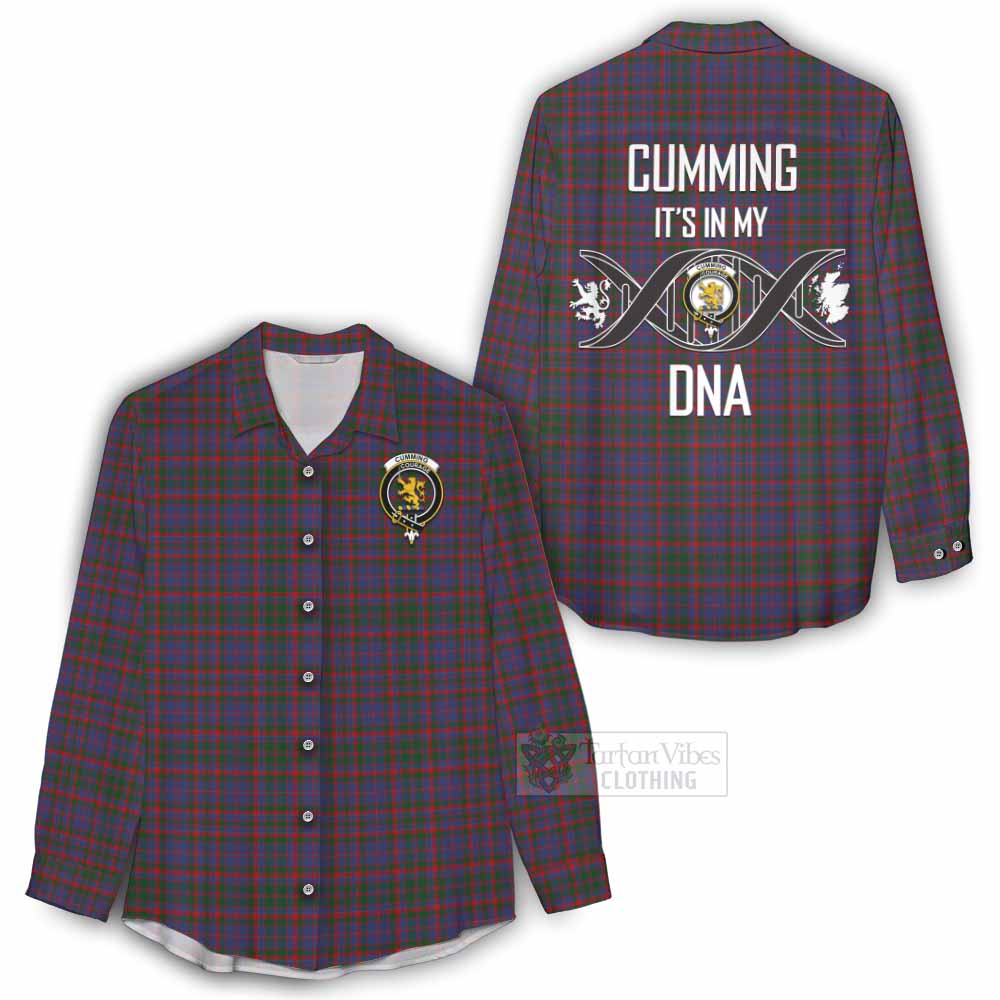 Tartan Vibes Clothing Cumming Tartan Women's Casual Shirt with Family Crest DNA In Me Style