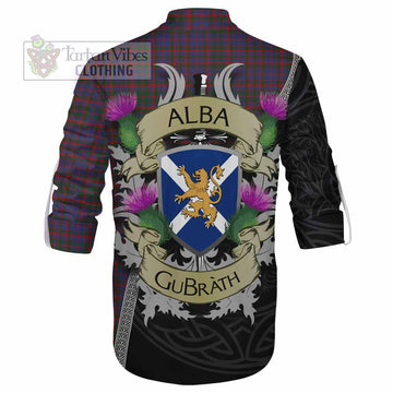 Tartan Vibes Clothing Cumming Tartan Family Crest Ghillie Kilt Shirt Lion Rampant Royal Thistle Shield Celtic Inspired