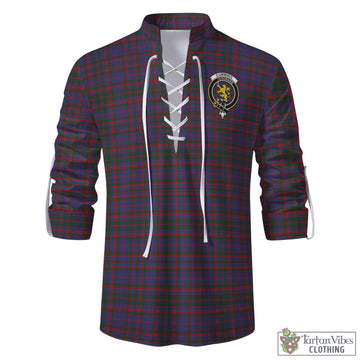 Tartan Vibes Clothing Cumming Tartan Men's Scottish Traditional Jacobite Ghillie Kilt Shirt with Family Crest