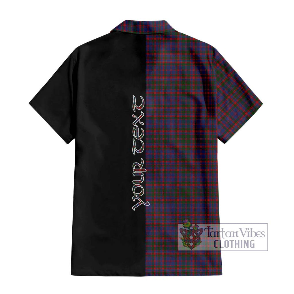 Cumming Tartan Short Sleeve Button Shirt with Family Crest and Half Of Me Style - Tartanvibesclothing Shop