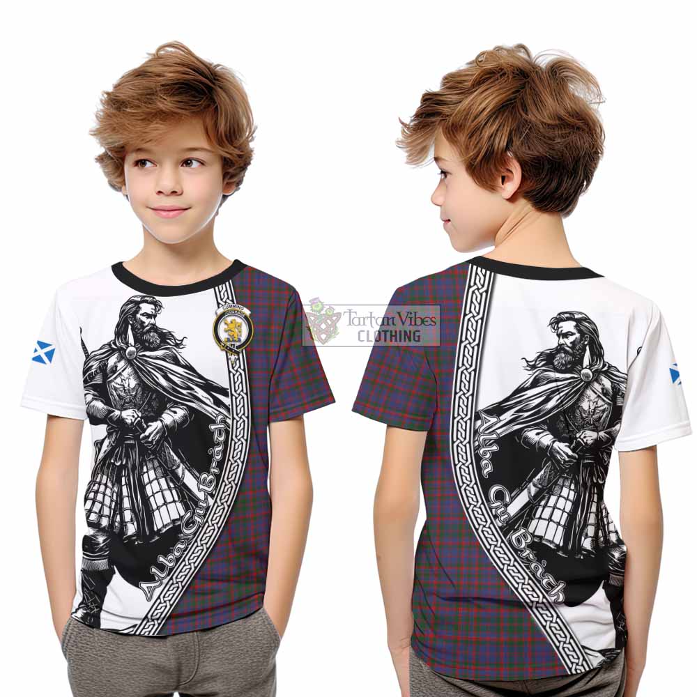 Cumming Tartan Clan Crest Kid T-Shirt with Highlander Warrior Celtic Style