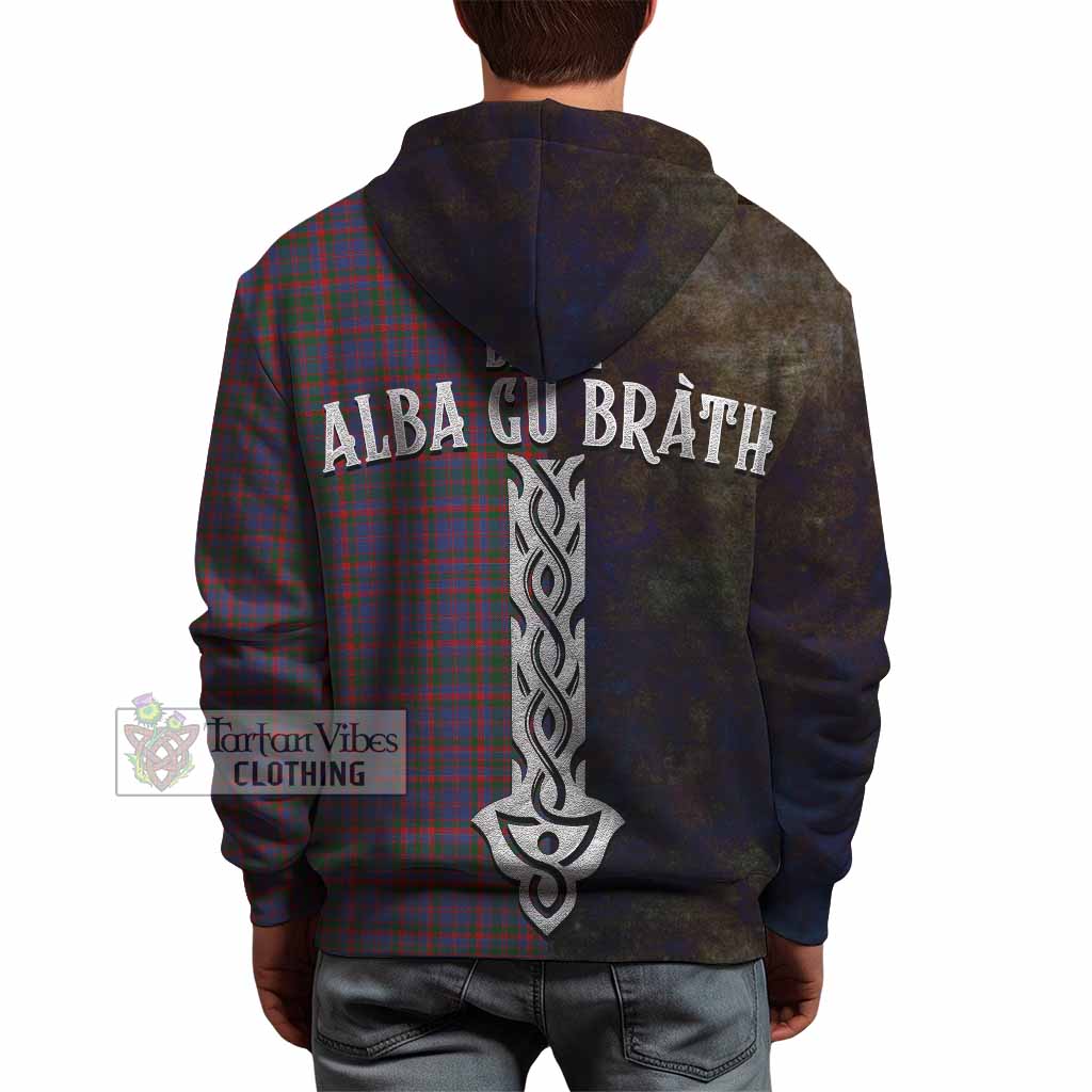 Tartan Vibes Clothing Cumming Tartan Family Crest Hoodie Alba Gu Brath Be Brave Lion Ancient Style