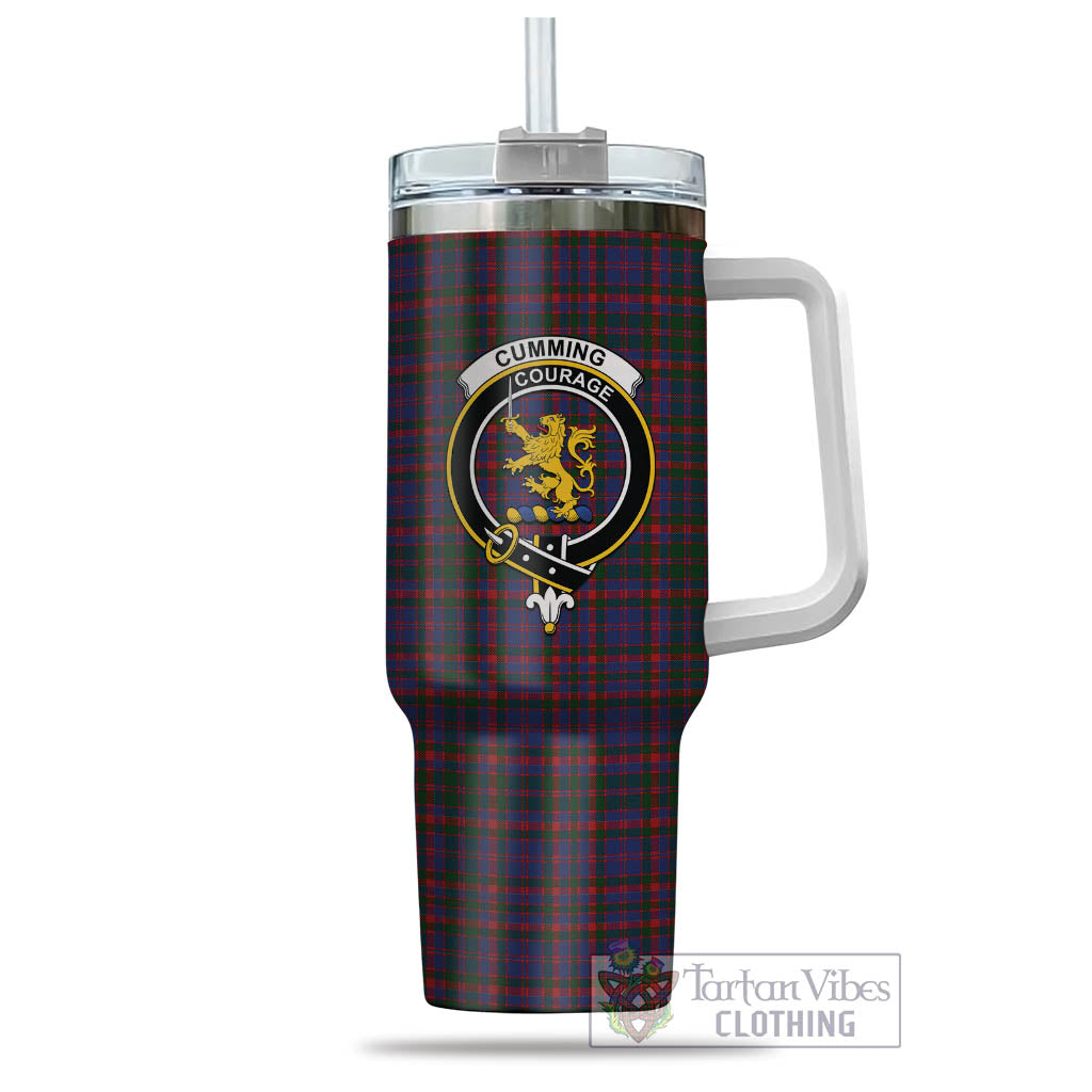 Tartan Vibes Clothing Cumming Tartan and Family Crest Tumbler with Handle