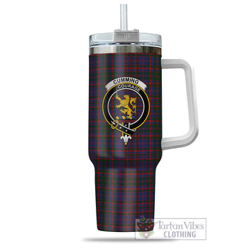 Cumming Tartan and Family Crest Tumbler with Handle