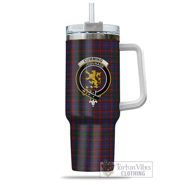 Tartan Vibes Clothing Cumming Tartan and Family Crest Tumbler with Handle