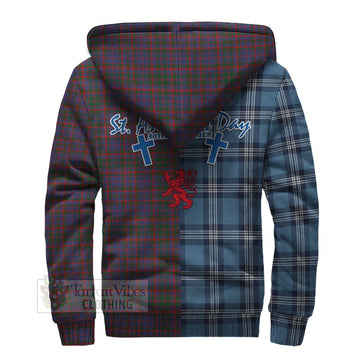 Cumming Tartan Sherpa Hoodie Happy St. Andrew's Day Half Tartan Style