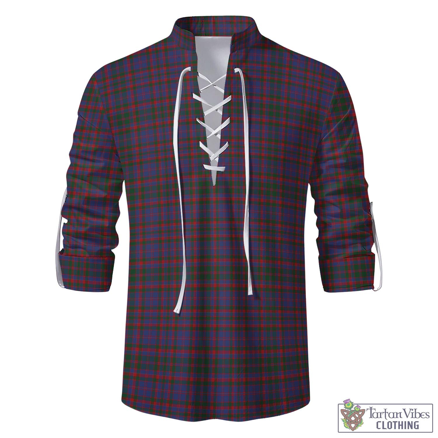 Tartan Vibes Clothing Cumming Tartan Men's Scottish Traditional Jacobite Ghillie Kilt Shirt