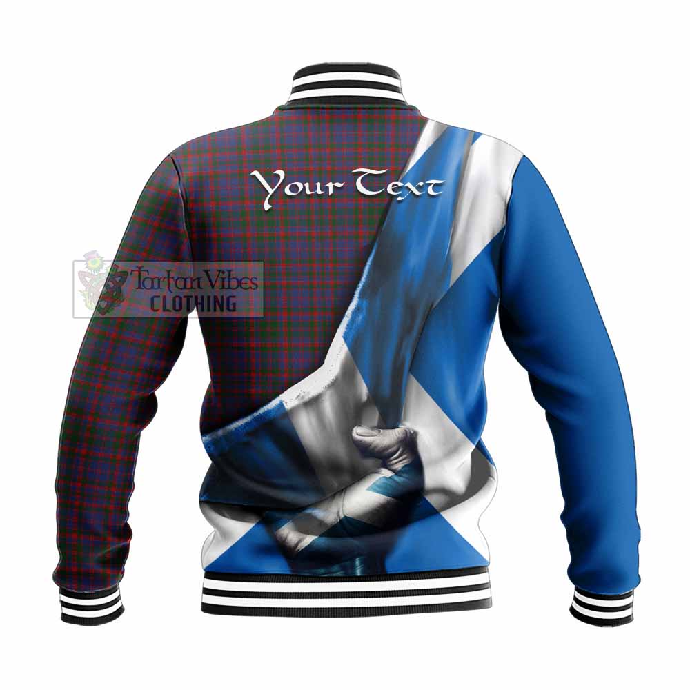 Tartan Vibes Clothing Cumming Tartan Baseball Jacket with Family Crest Scotland Patriotic Style