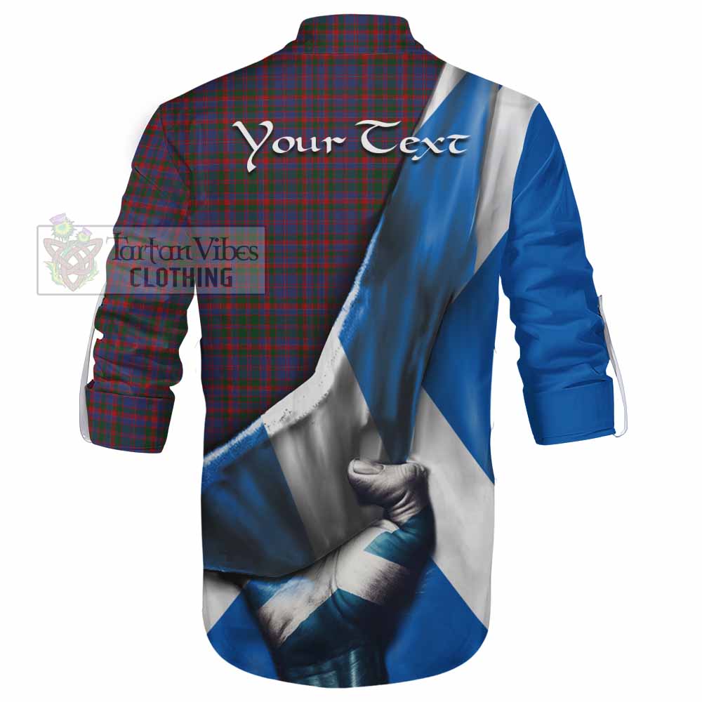 Tartan Vibes Clothing Cumming Tartan Ghillie Kilt Shirt with Family Crest Scotland Patriotic Style