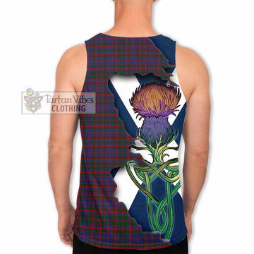 Tartan Vibes Clothing Cumming Tartan Family Crest Men's Tank Top Scottish Thistle Celtic Inspired