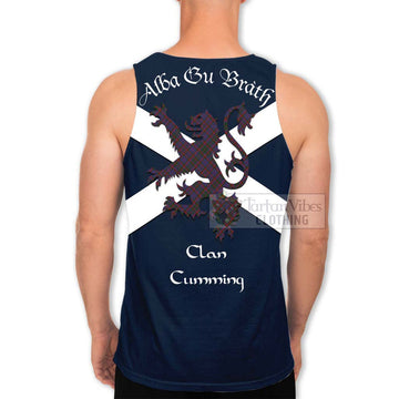 Tartan Vibes Clothing Cumming Tartan Lion Rampant Men's Tank Top – Proudly Display Your Heritage with Alba Gu Brath and Clan Name