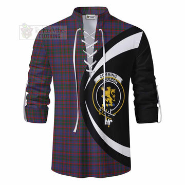 Tartan Vibes Clothing Cumming Tartan Ghillie Kilt Shirt with Family Crest Circle Style