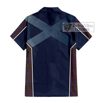 Cumming Tartan Short Sleeve Button Shirt with Family Crest and Lion Rampant Vibes Sport Style - Tartan Vibes Clothing