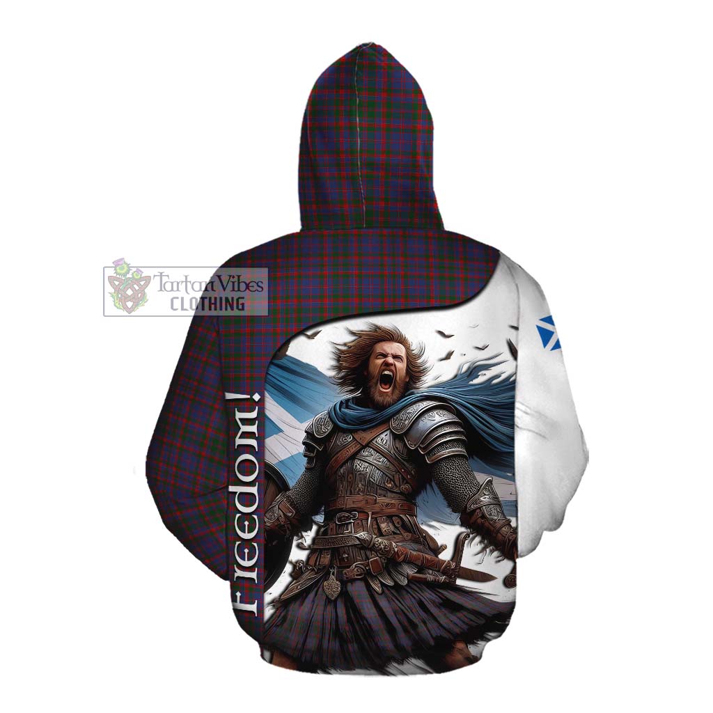 Tartan Vibes Clothing Cumming Crest Tartan Cotton Hoodie Inspired by the Freedom of Scottish Warrior
