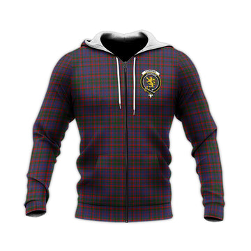 Cumming Tartan Knitted Hoodie with Family Crest