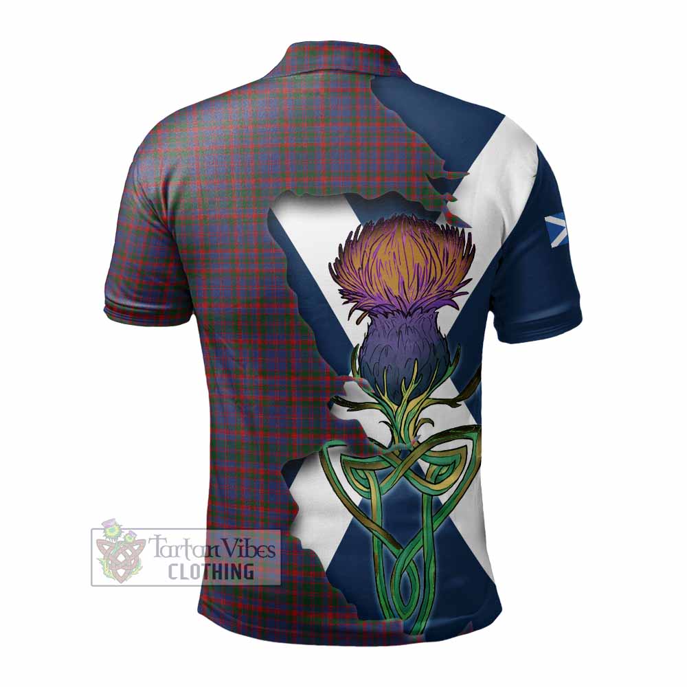 Tartan Vibes Clothing Cumming Tartan Family Crest Polo Shirt Scottish Thistle Celtic Inspired