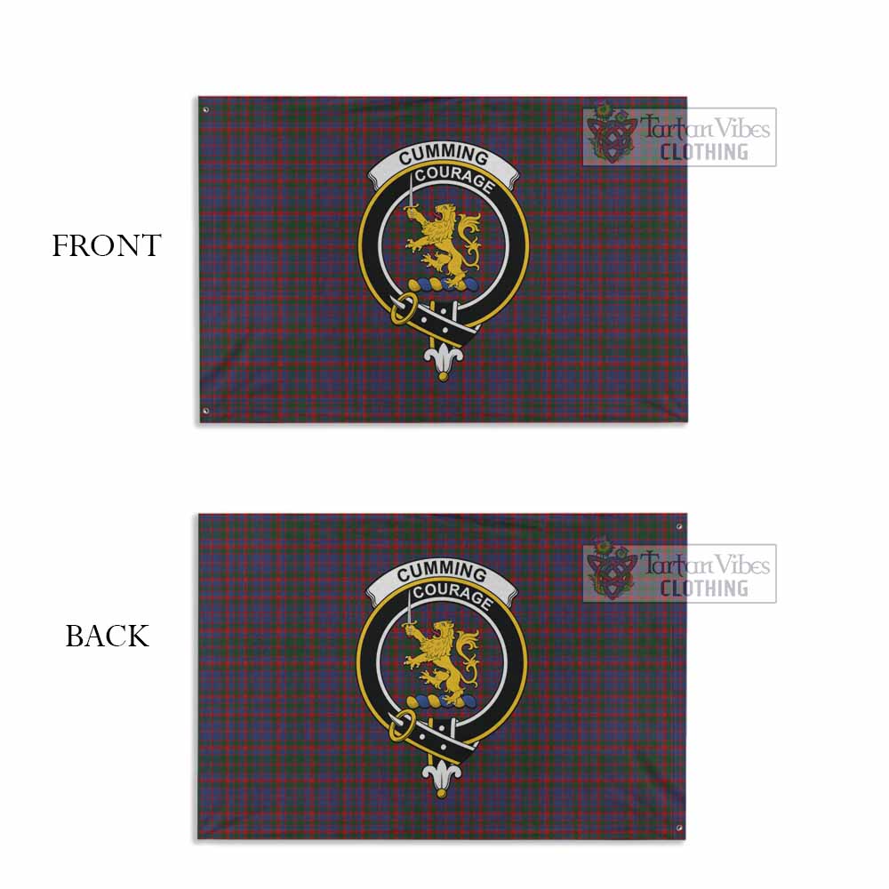 Tartan Vibes Clothing Cumming Tartan House Flag with Family Crest