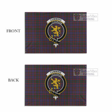 Tartan Vibes Clothing Cumming Tartan House Flag with Family Crest
