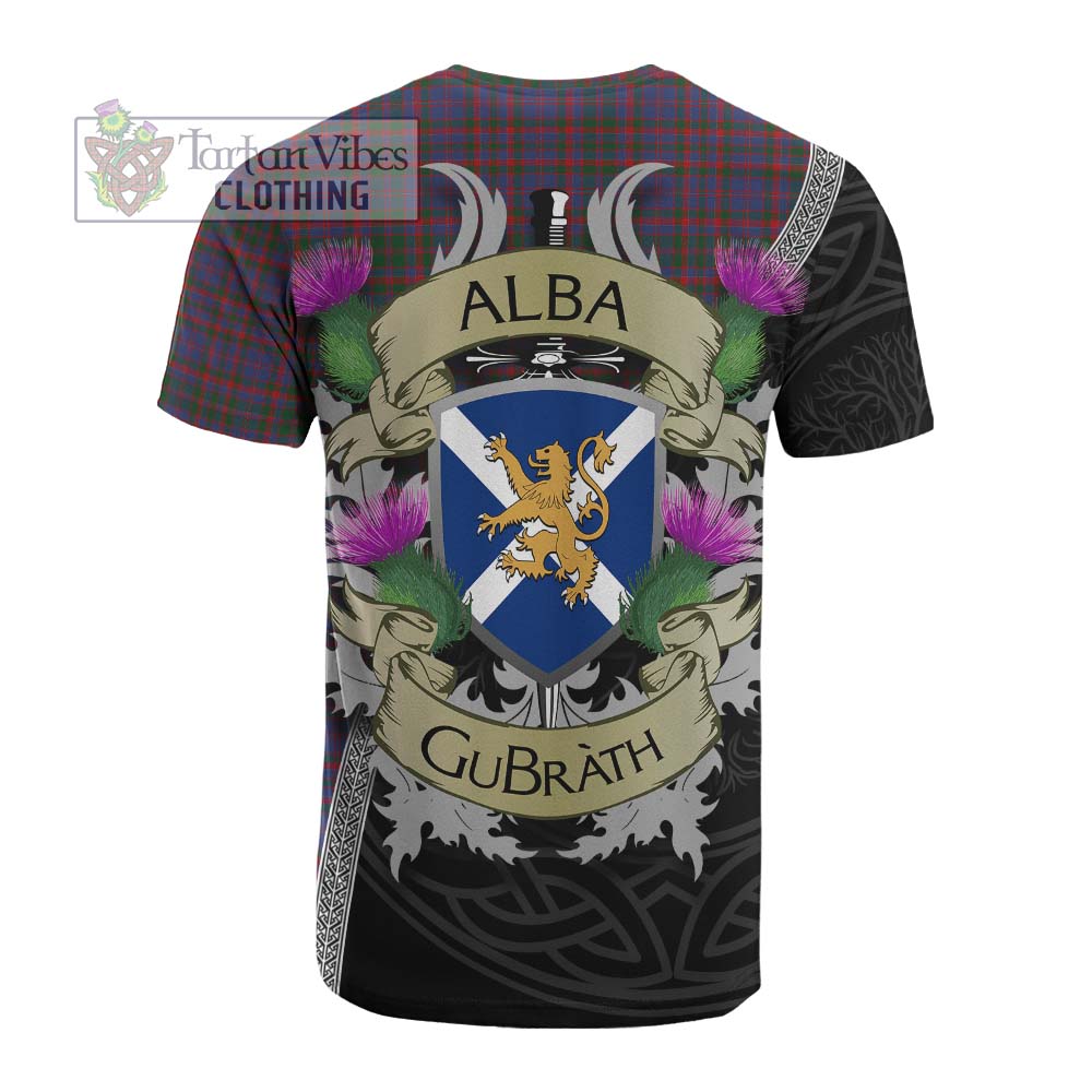 Tartan Vibes Clothing Cumming Tartan Family Crest Cotton T-shirt Lion Rampant Royal Thistle Shield Celtic Inspired