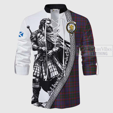 Tartan Vibes Clothing Cumming Tartan Clan Crest Ghillie Kilt Shirt with Highlander Warrior Celtic Style