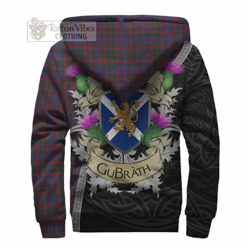 Tartan Vibes Clothing Cumming Tartan Family Crest Sherpa Hoodie Lion Rampant Royal Thistle Shield Celtic Inspired