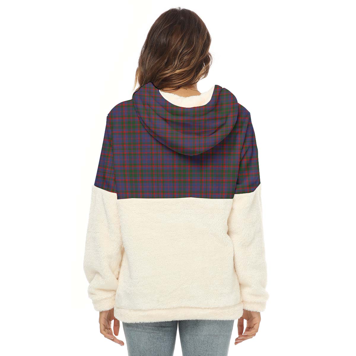 Cumming Tartan Women's Borg Fleece Hoodie With Half Zip - Tartan Vibes Clothing