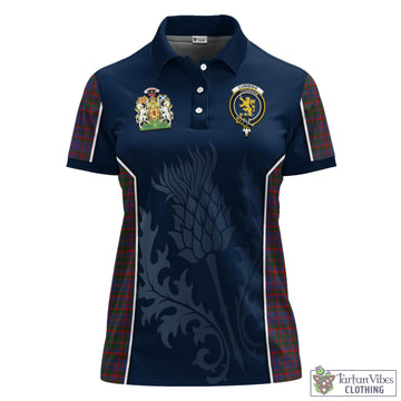 Cumming Tartan Women's Polo Shirt with Family Crest and Scottish Thistle Vibes Sport Style