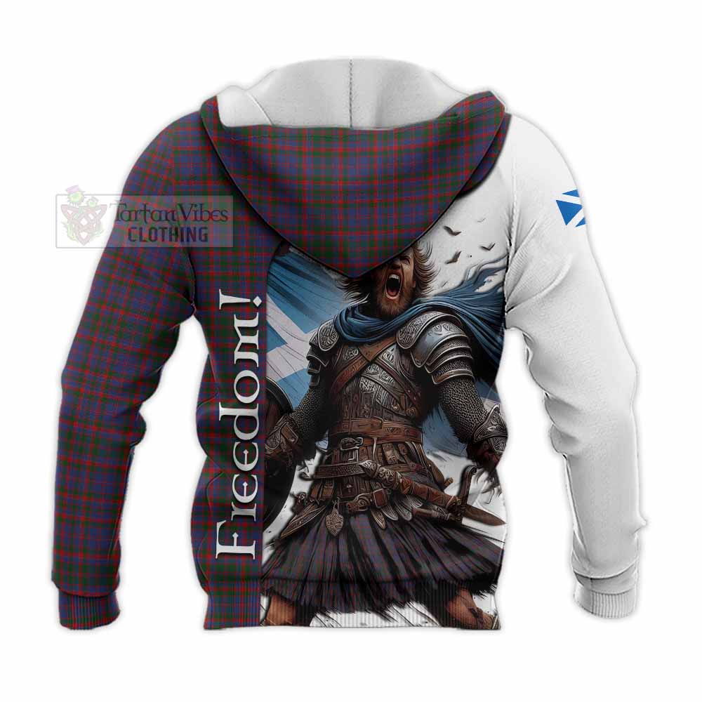 Tartan Vibes Clothing Cumming Crest Tartan Knitted Hoodie Inspired by the Freedom of Scottish Warrior