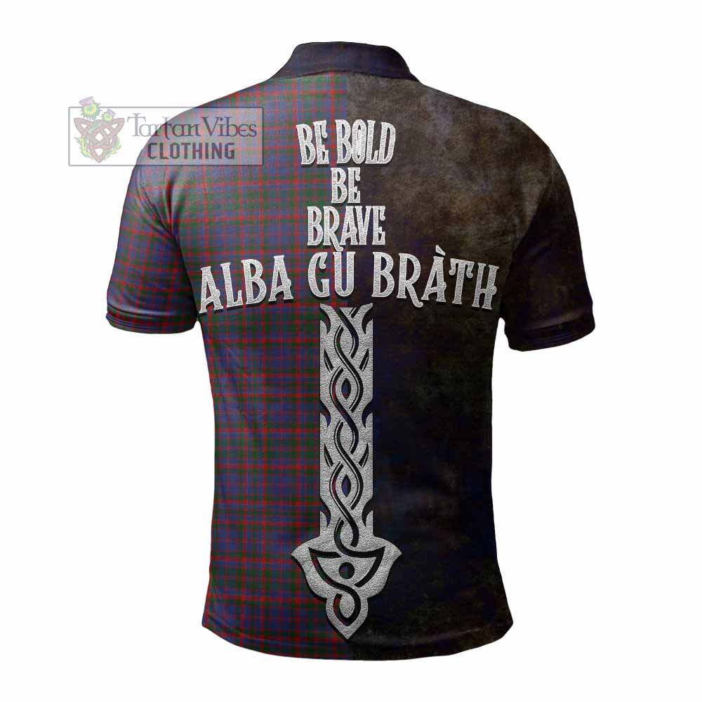 Tartan Vibes Clothing Cumming Tartan Family Crest Polo Shirt Alba Gu Brath Be Brave Lion Ancient Style