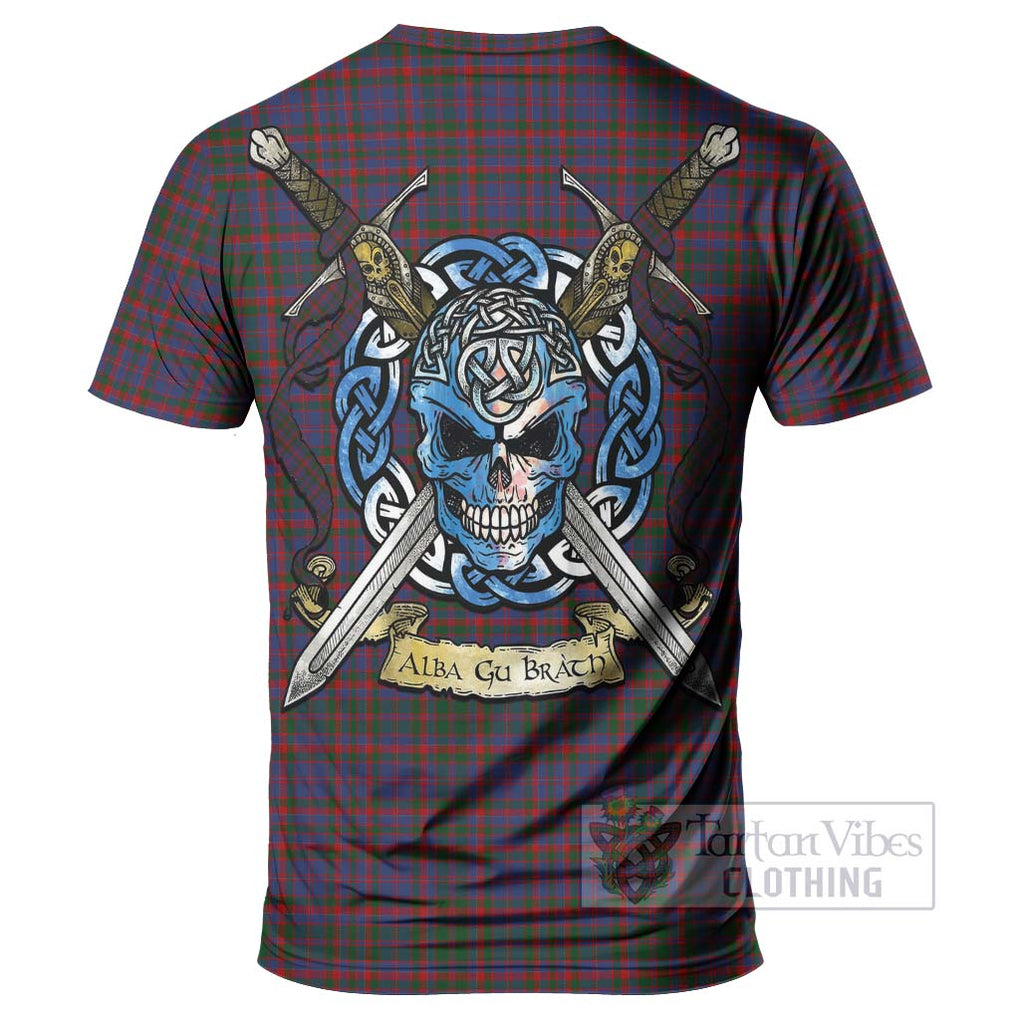 Cumming Tartan T-Shirt with Family Crest Celtic Skull Style - Tartan Vibes Clothing
