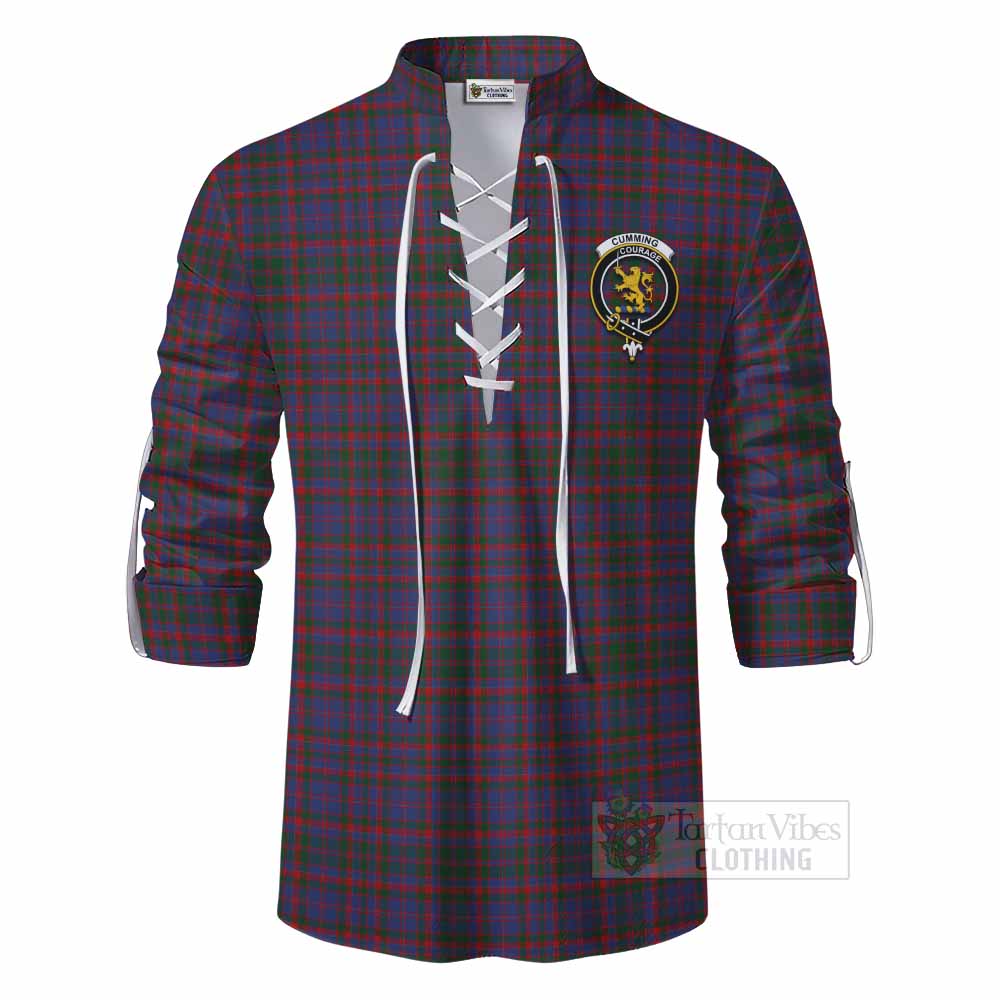 Tartan Vibes Clothing Cumming Tartan Ghillie Kilt Shirt with Family Crest DNA In Me Style