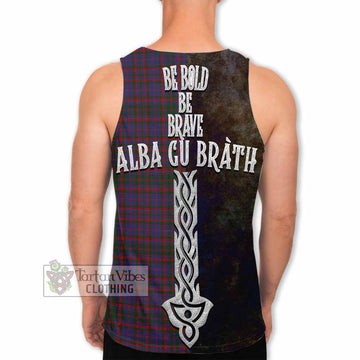 Cumming Tartan Family Crest Men's Tank Top Alba Gu Brath Be Brave Lion Ancient Style