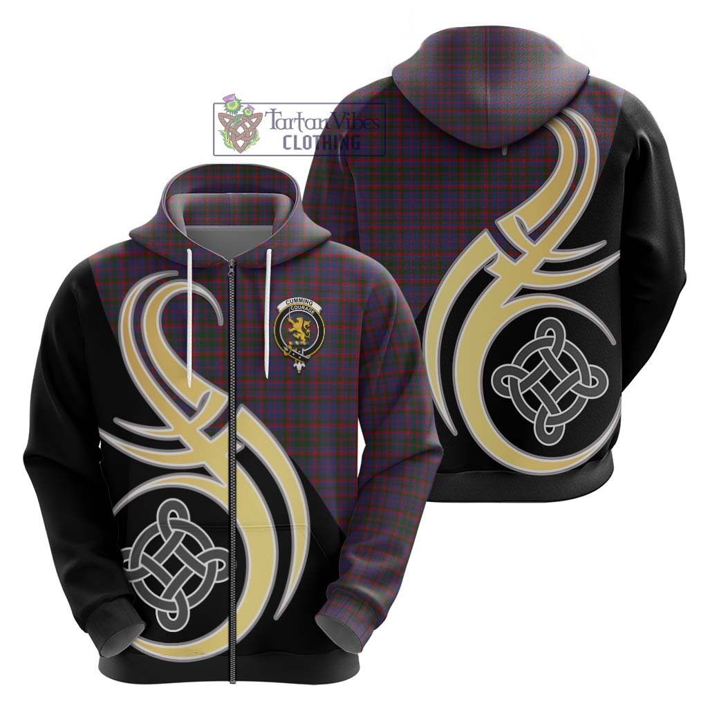 Cumming Tartan Hoodie with Family Crest and Celtic Symbol Style - Tartan Vibes Clothing