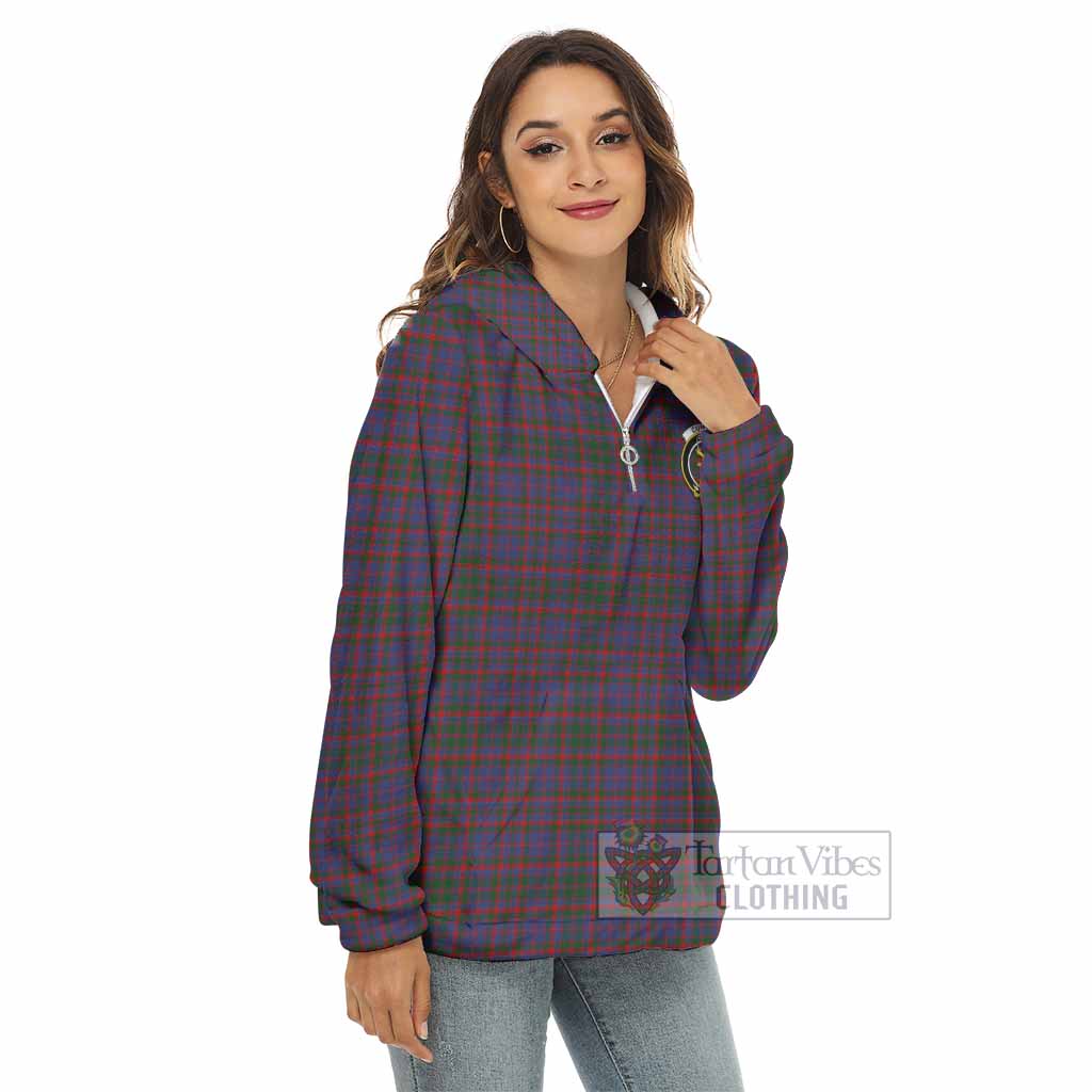 Tartan Vibes Clothing Cumming Tartan Crest Women's Borg  Half Zip Fleece Hoodie