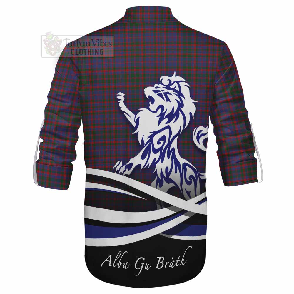 Tartan Vibes Clothing Cumming Tartan Ghillie Kilt Shirt with Alba Gu Brath Regal Lion Emblem