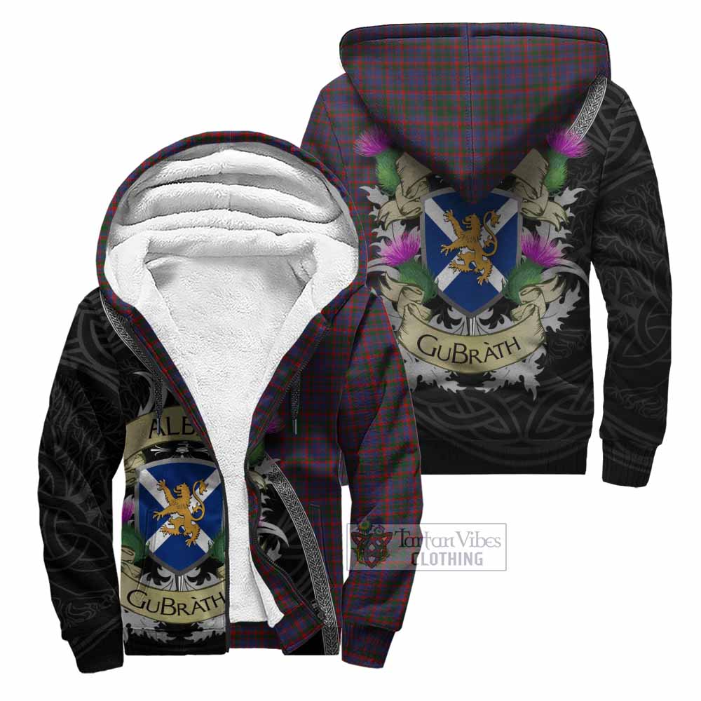 Tartan Vibes Clothing Cumming Tartan Family Crest Sherpa Hoodie Lion Rampant Royal Thistle Shield Celtic Inspired