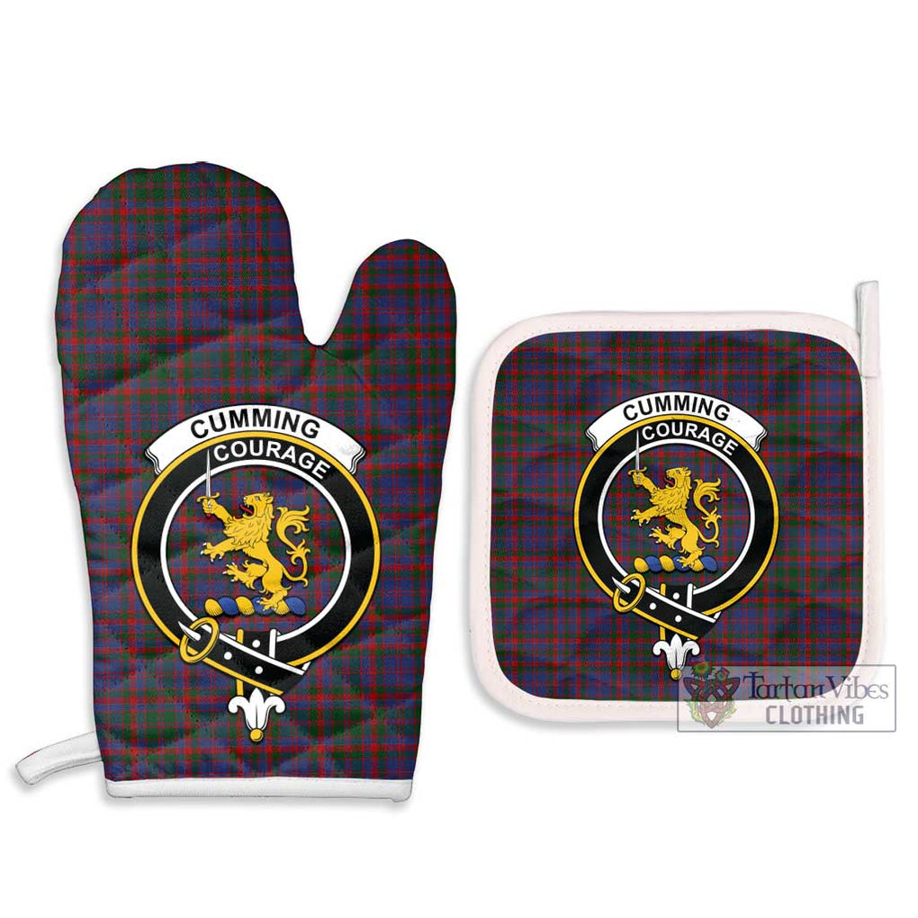 Cumming Tartan Combo Oven Mitt & Pot-Holder with Family Crest Combo 1 Oven Mitt & 2 Pot-Holder White - Tartan Vibes Clothing