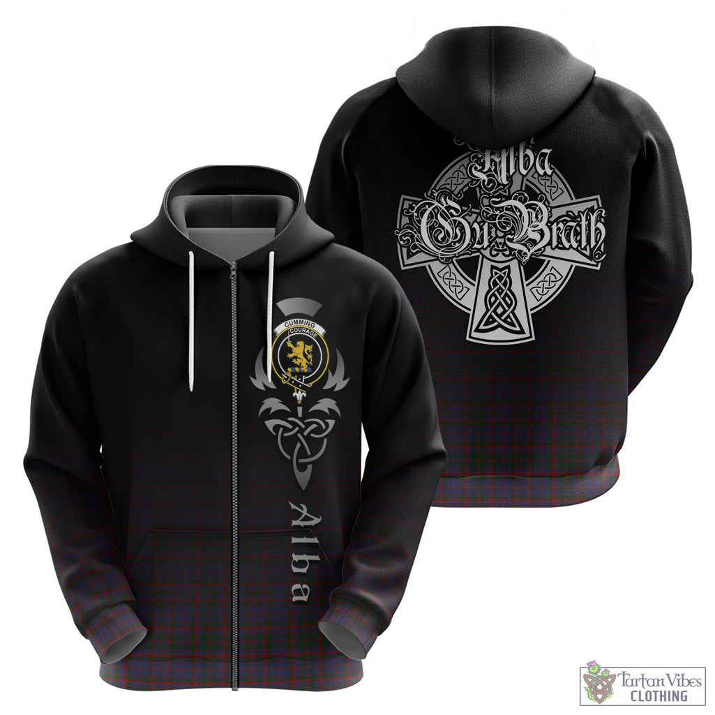 Tartan Vibes Clothing Cumming Tartan Hoodie Featuring Alba Gu Brath Family Crest Celtic Inspired