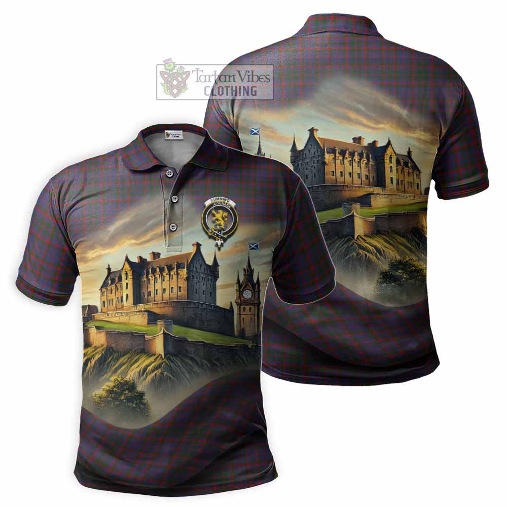 Tartan Vibes Clothing Cumming Tartan Family Crest Polo Shirt with Scottish Ancient Castle Stype