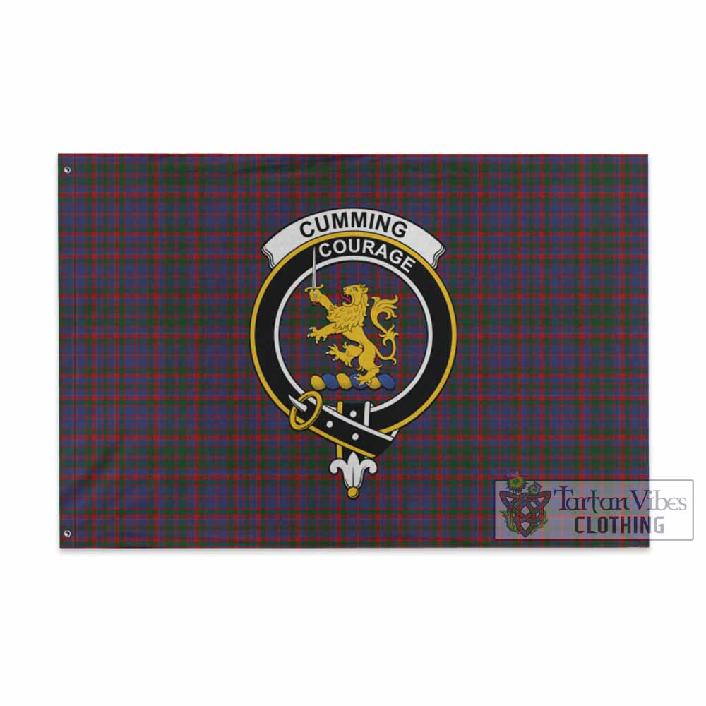 Tartan Vibes Clothing Cumming Tartan House Flag with Family Crest