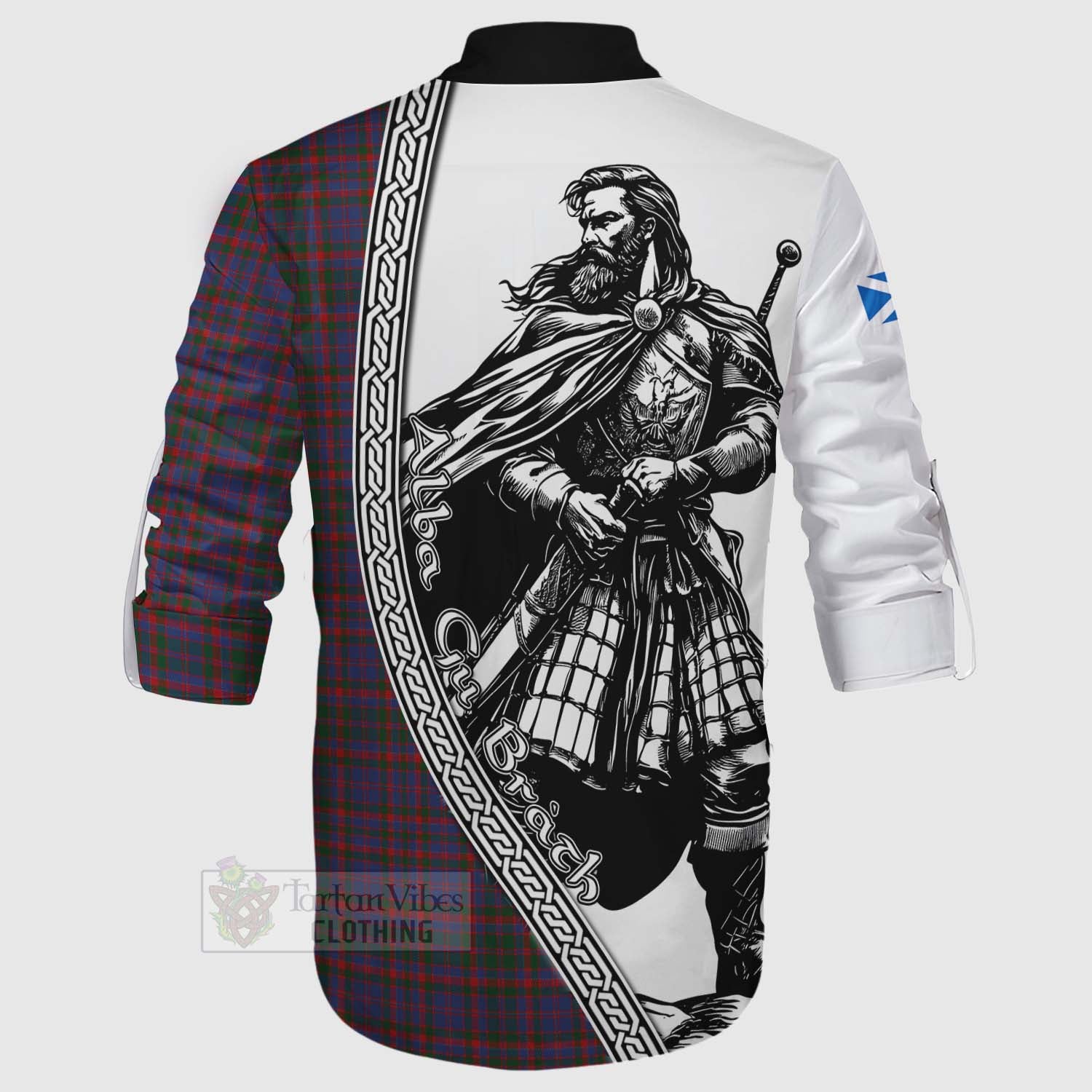 Tartan Vibes Clothing Cumming Tartan Clan Crest Ghillie Kilt Shirt with Highlander Warrior Celtic Style