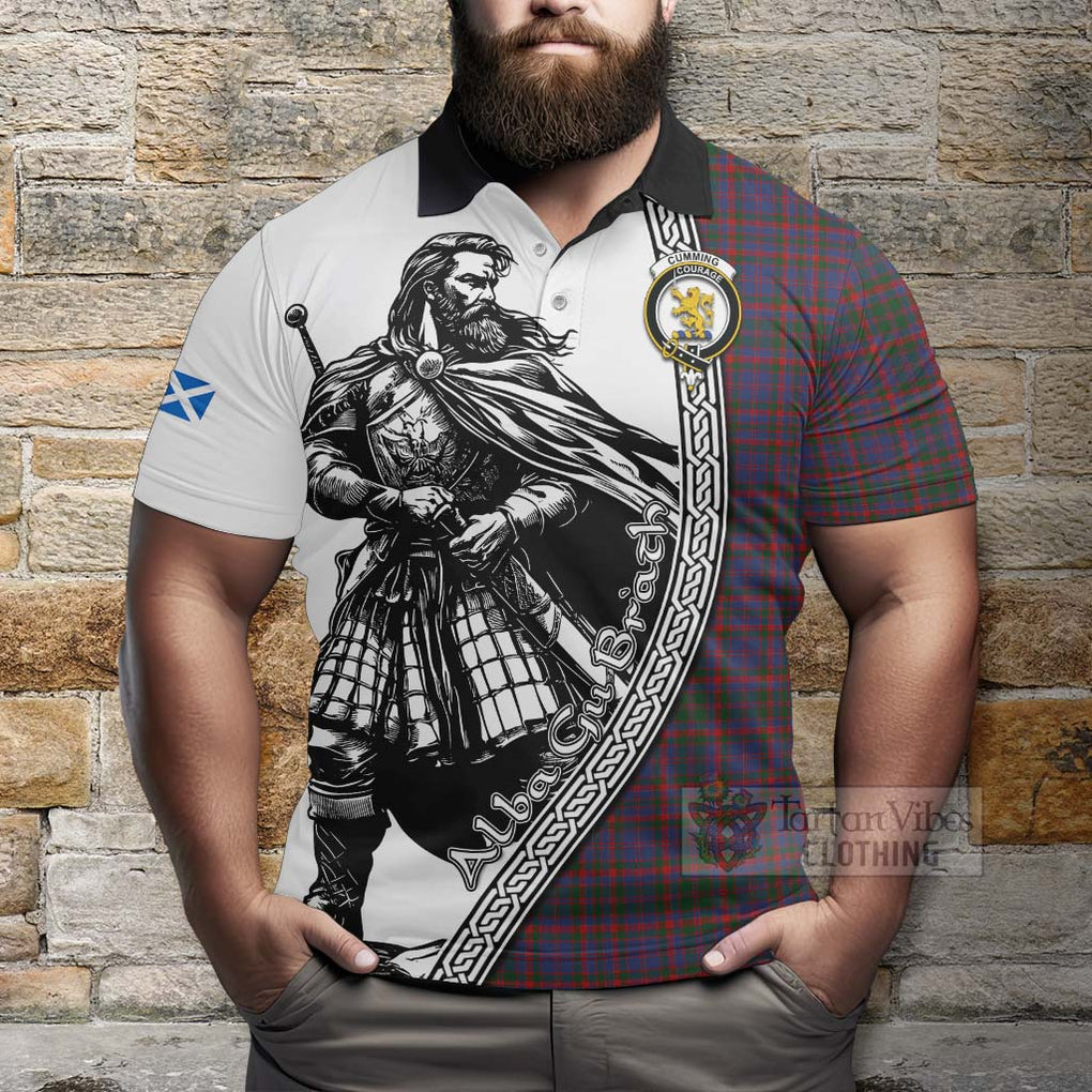 Tartan Vibes Clothing Cumming Tartan Clan Crest Polo Shirt with Highlander Warrior Celtic Style