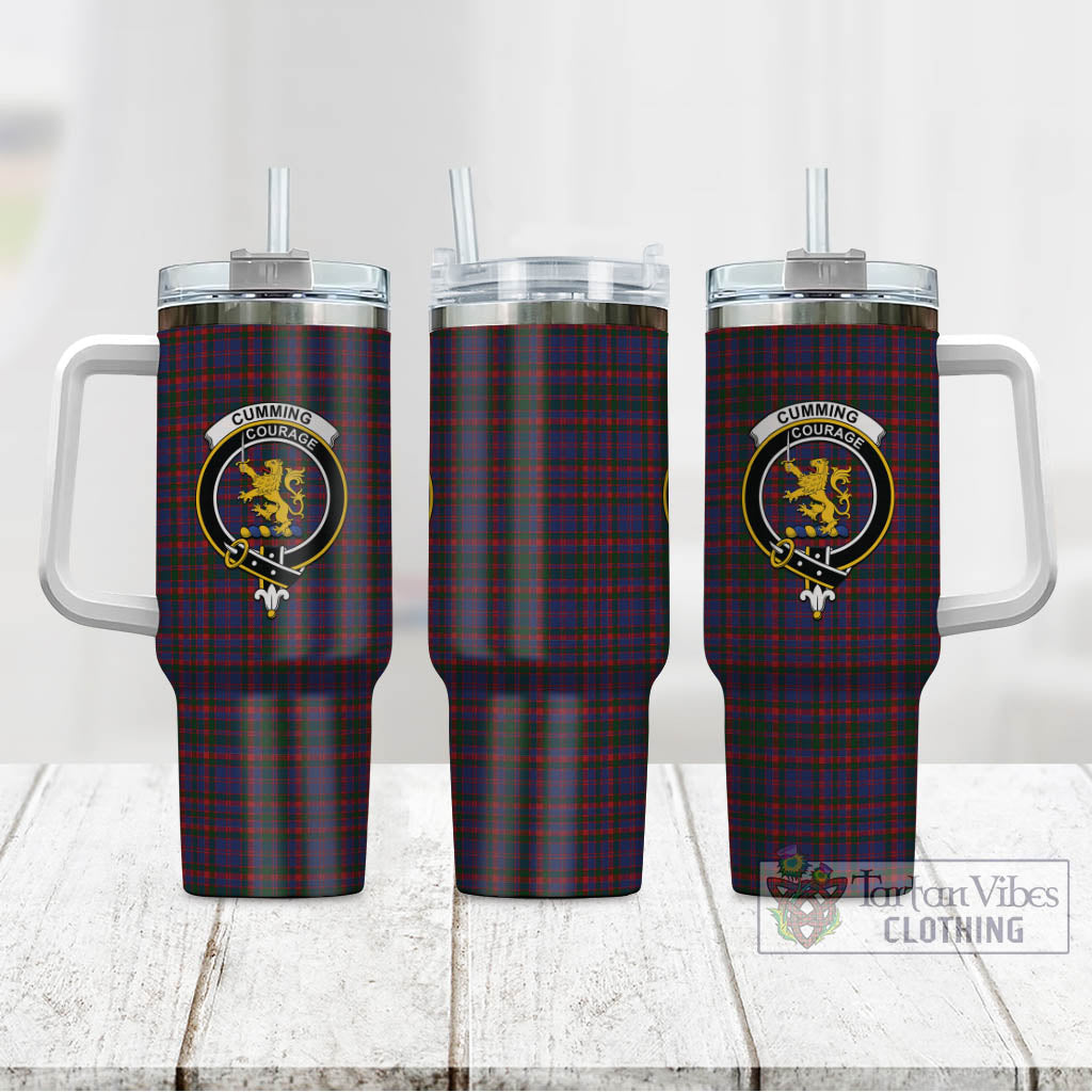 Tartan Vibes Clothing Cumming Tartan and Family Crest Tumbler with Handle