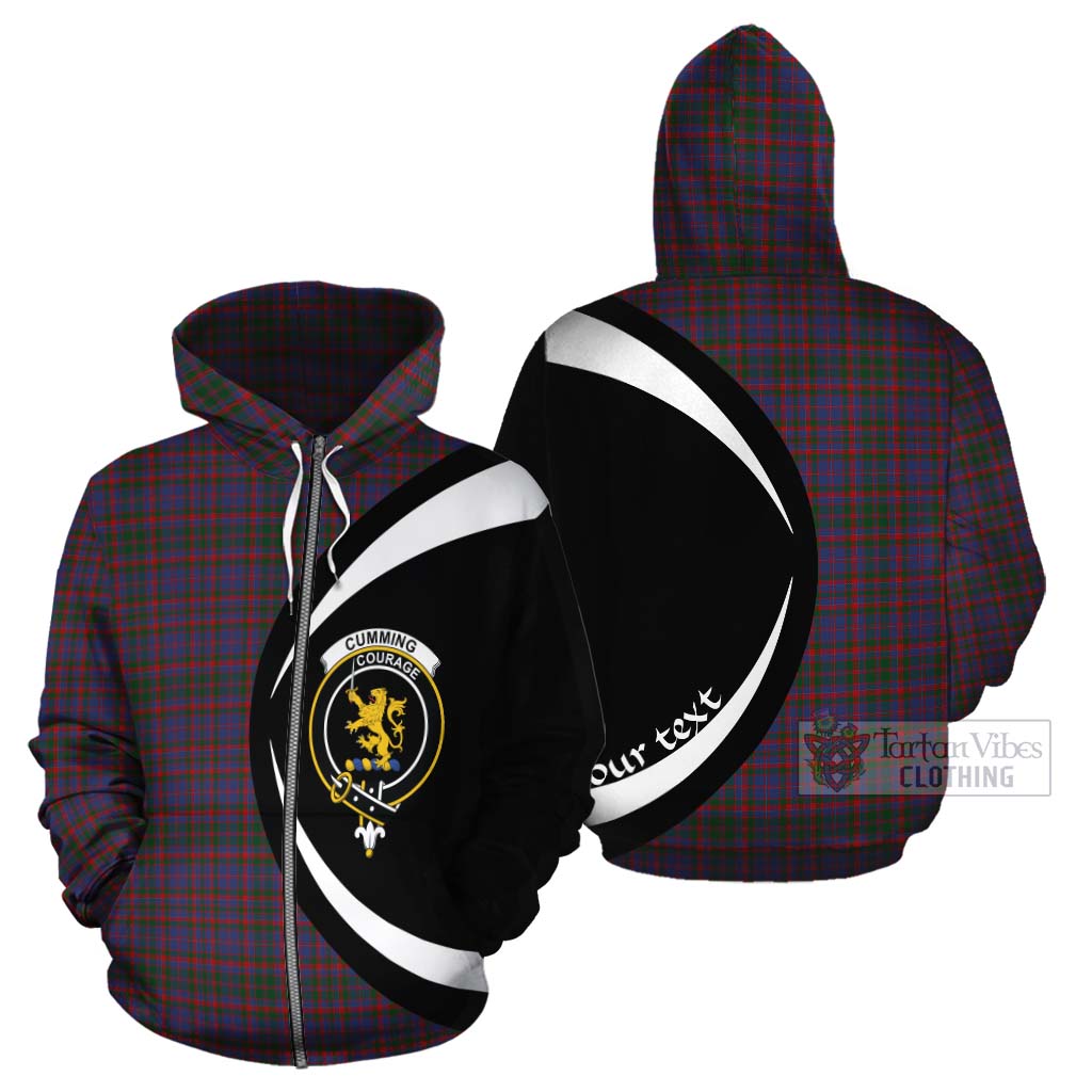 Tartan Vibes Clothing Cumming Tartan Cotton Hoodie with Family Crest Circle Style