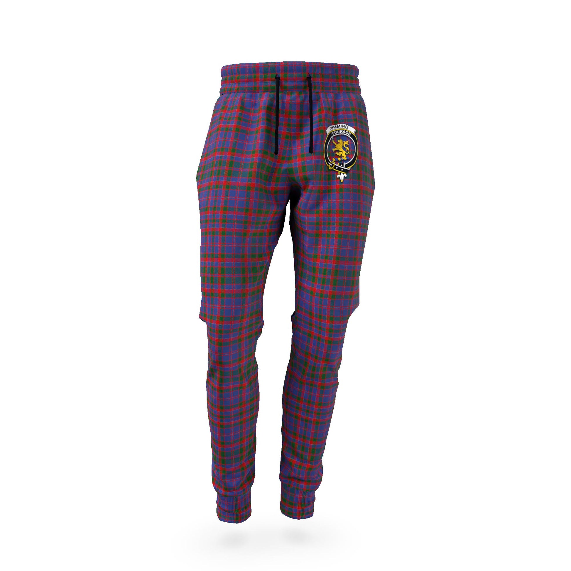 Cumming Tartan Joggers Pants with Family Crest - Tartan Vibes Clothing