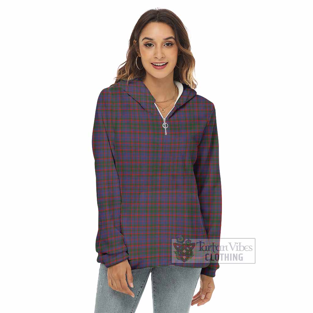 Tartan Vibes Clothing Cumming Tartan Women's Borg  Half Zip Fleece Hoodie