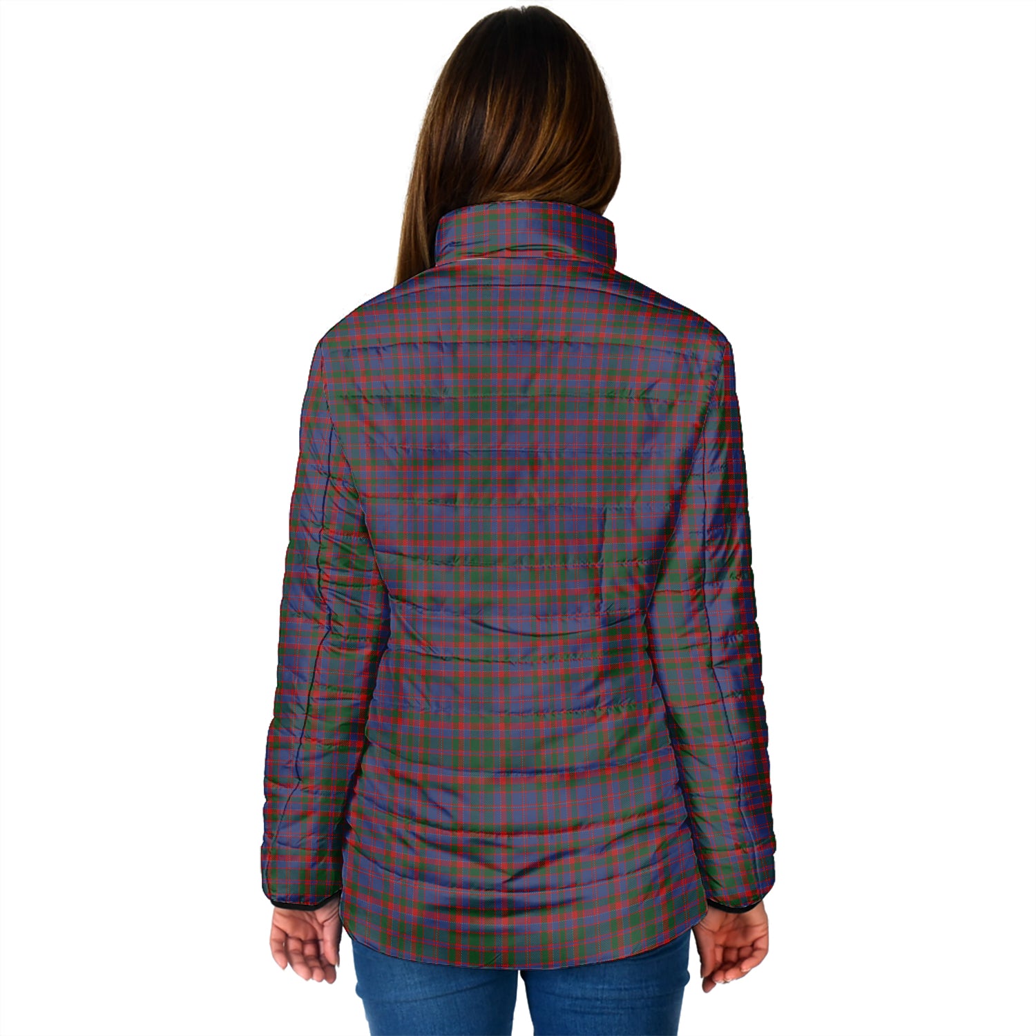 Cumming Tartan Padded Jacket with Family Crest - Tartan Vibes Clothing