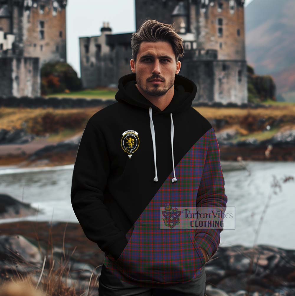 Tartan Vibes Clothing Cumming Tartan Cotton Hoodie with Family Crest and Military Logo Style